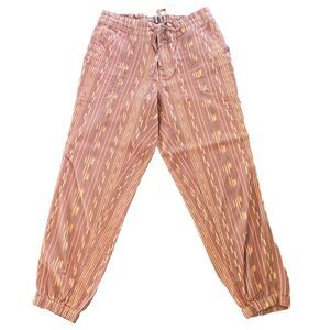 PrAna Womens S Joggers Striped Arlie Organic Cotton Pant Orange Boho Lightweight